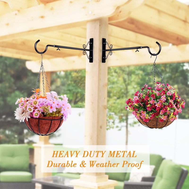 BOLITE Bird Feeder Hangers(16 to 24 Inch), Adjustable Plant Hangers Outdoor Indoor, Plant Hooks for Wall, Planters, Lanterns, Wind Chimes, String Lights, 2 Pack, Black, Gifts for Women Men - Image 3